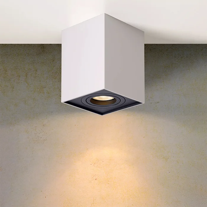 Lámpara de Techo Lux Bari Downlight Cuadrado Blanco en Blanco - Lámparas colgantes, Uruguay | Serlux, vista 3