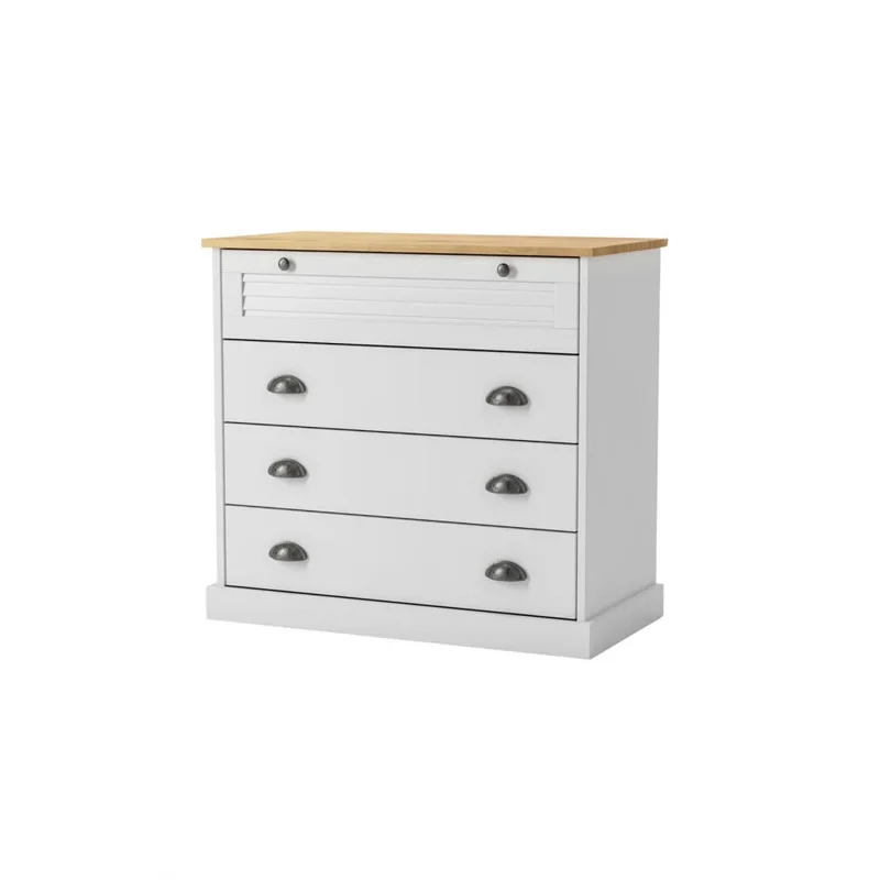Cómoda 4 cajones - Línea Oslo - Blanco en Blanco - Cómodas, Uruguay | Ecowood, vista 4