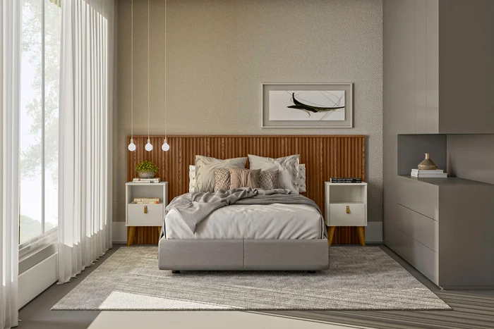 Respaldo de Cama con Listones de Madera Rafaela 240CM en Madera natural - Respaldos de cama, Uruguay | Balton, vista 13