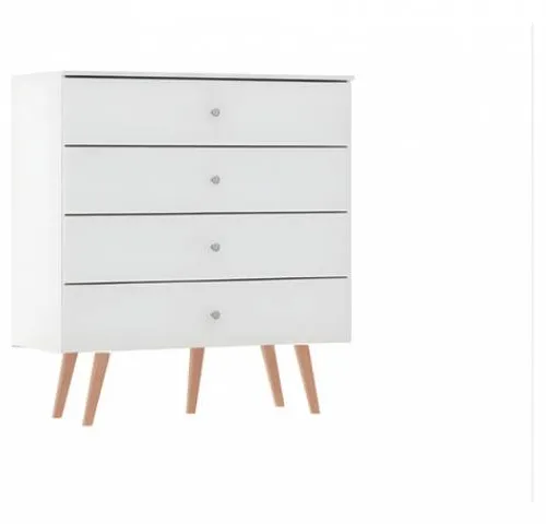 Comoda 4 cajones Retro Blanco - Cómodas, Uruguay | Que Sal Muebleria