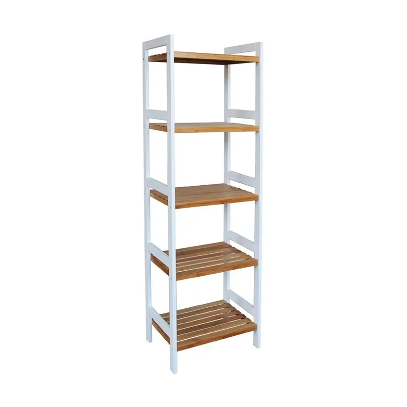 ESTANTERIA 5 TABLAS 45X32X142 CM BAMBOO CON BLANCO en Multicolor - Bibliotecas, Uruguay | Koz