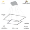 Colgante led dos Marcos 60 + 40cm 70W Dimerizable Plata en Plateado - Lámparas colgantes, Uruguay | Iluminica, vista 4 de 6