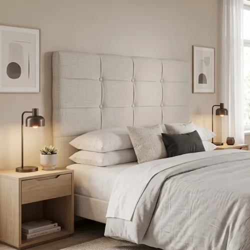 Respaldo London - 2 Plazas 1.40 - Natural en Beige - Respaldos de cama, Uruguay | Rústico Hogar