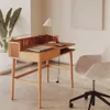 Escritorio Araxi de chapa, madera maciza de fresno y ratán 105 x 62 cm en Madera natural - Escritorios y sillas de escritorio, Uruguay | Kavehome, vista 2 de 6