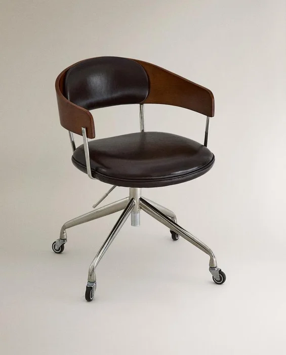 SILLA OFICINA RUEDAS en Marrón - Sillas, Uruguay | Zara Home, vista 3