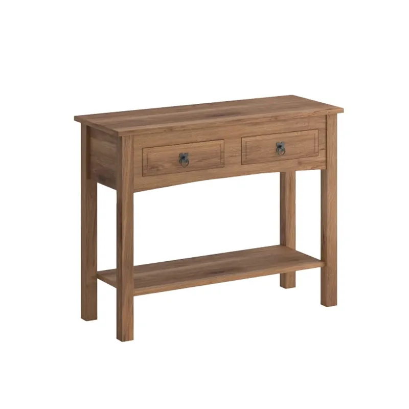 Mesa De Arrime 2 Cajones Aparador Madera Maciza Línea Monterrey - Nogal en Marrón - Mesas de arrimo, Uruguay | Ecowood