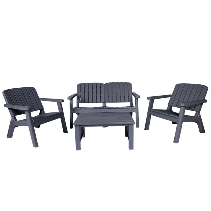 Set De Living Exterior Polipropileno Gris Malaga en Gris - Muebles para el exterior, Uruguay | Divino, vista 2