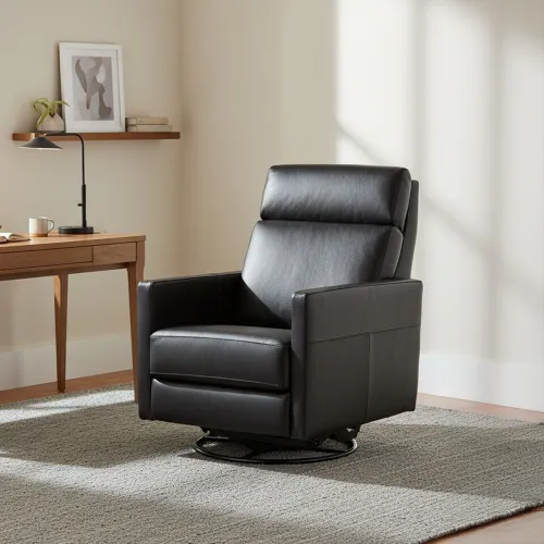 Butaca Lord (Reclinable) - Cuero Básico - 450 (Negro) en Negro - Butacas, banquetas y puffs, Uruguay | NYR