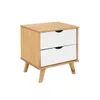 Mesa De Luz Madera Maciza Nordica 2 Cajones - Linea Dublin - Blanca en Multicolor - Mesas de luz, Uruguay | Rústico Hogar, vista 2 de 5