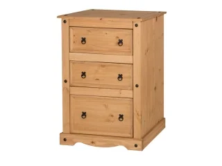 Comoda 3 cajones Cera/Blanco LINEA CORONA MADERA en Madera natural - Cómodas, Uruguay | Que Sal Muebleria, vista 2