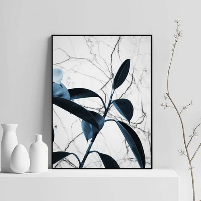 CUADRO CANVAS 30x40CM MARCO NEGRO FLOR AZUL 1 en Azul - Decoración de pared, Uruguay | Koz, vista 2