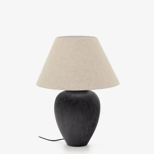 Lámpara de mesa Mercadal de cerámica con acabado negro en Negro - Lámparas de mesa, Uruguay | Kavehome