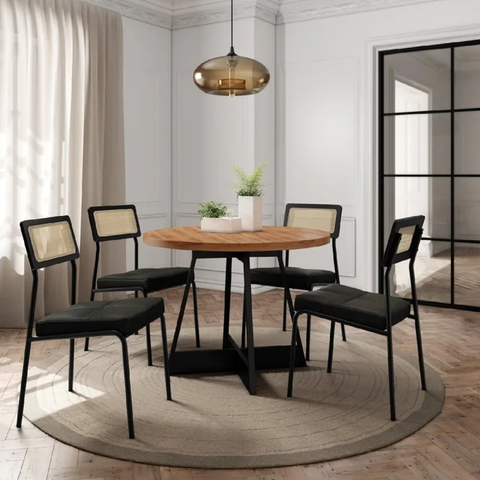 Mesa Atria Redonda - Negro en Madera natural - Mesas de comedor, Uruguay | Rústico Hogar, vista 3