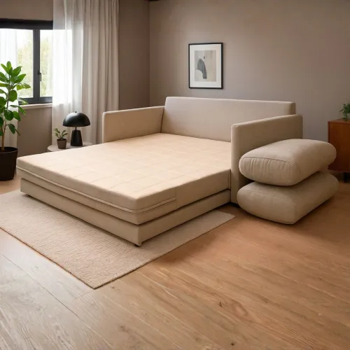 Sofá Cama Quito - 176 - Tela Microfibra - TC 1010 (Beige) en Beige - Sillones y sofás, Uruguay | NYR
