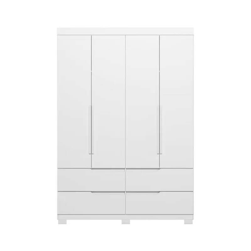 Ropero 4 puertas 4 cajones - Doble - Blanco en Blanco - Roperos y placares, Uruguay | Rústico Hogar