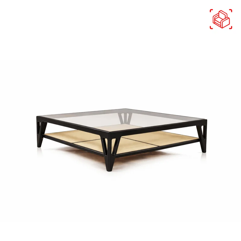 Mesa Ratona Madera-y-vidrio Negro Rosa en Negro - Mesas de living, Uruguay | Divino, vista 5