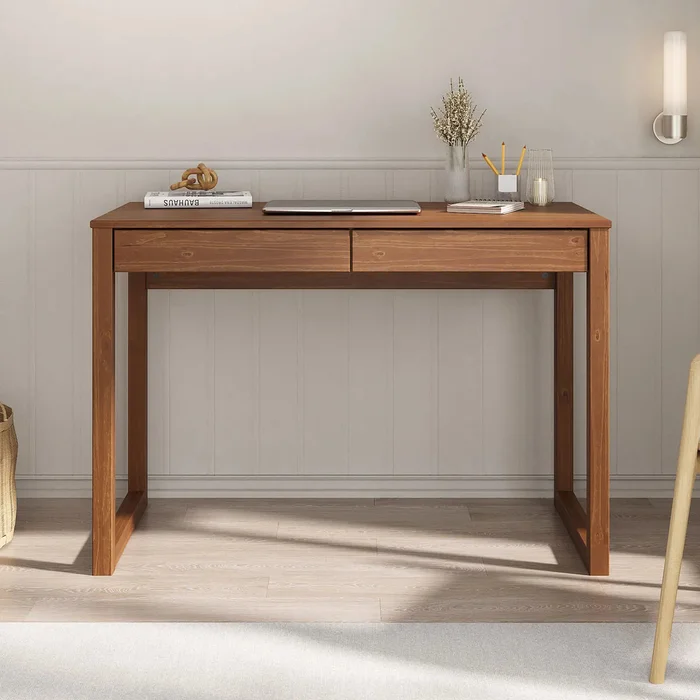 Escritorio 110cm Nara 2 Cajones - Madera Maciza en Madera natural - Escritorios, Uruguay | Balton, vista 11