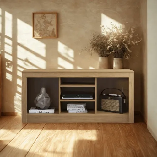 RACK BARCELONA CARVALHO/DAKAR en Madera natural - Muebles para TV, Uruguay | Alfa Ventas
