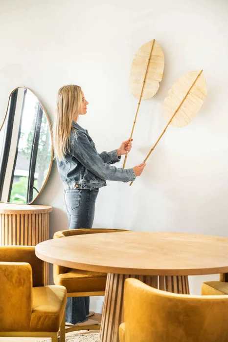 PALMA PARA PARED - BAMBOO Y FIBRAS en Madera natural - Decoración de pared, Uruguay | La Iberica, vista 5