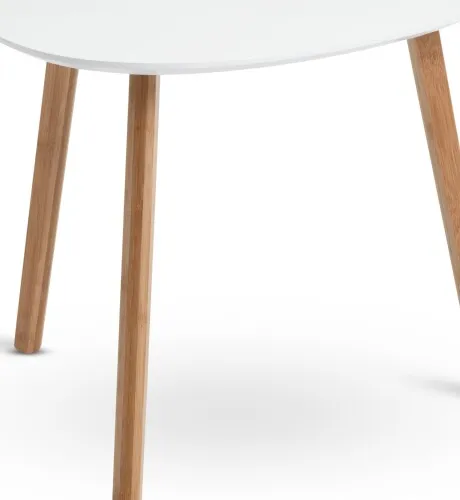 Mesa auxiliar TAPS 55x55 blanco/bambú en Beige - Mesas de arrimo, Uruguay | JYSK