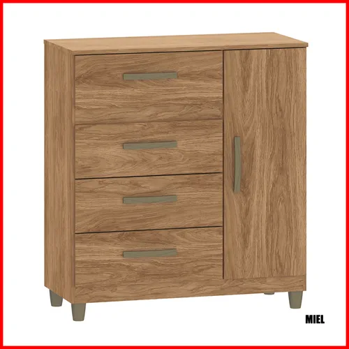 Comoda 4 cajones + puerta – Leme - Cómodas, Uruguay | Punto Unión