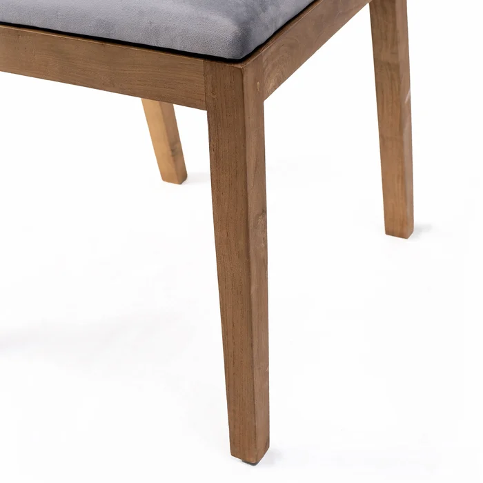 Silla De Comedor Madera-y-tela Natural-beige Teca en Madera natural - Sillas, Uruguay | Divino, vista 3