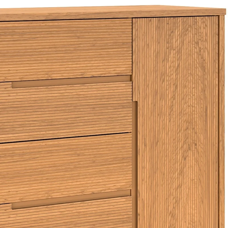 Cómoda Zapatera Nordik - 4 cajones 1 puerta - Marrón en Madera natural - Cómodas, Uruguay | Ecowood, vista 3
