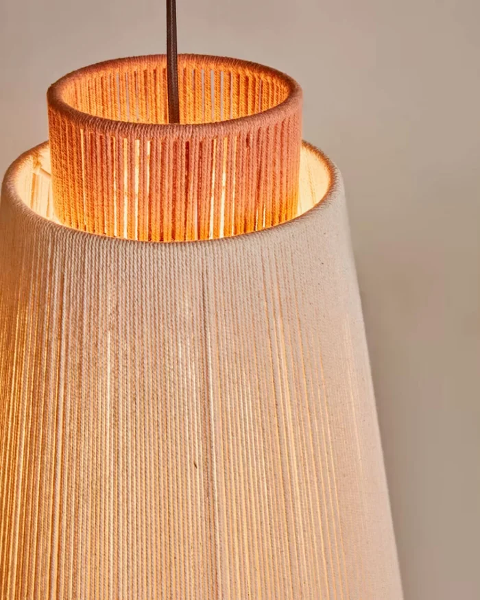 Lámpara de techo Yuvia - de algodón con acabado beige, azul y terracota en Multicolor - Lámparas colgantes, Uruguay | Kavehome, vista 2