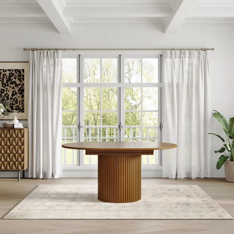 MESA DE COMEDOR VENTAGLIO Nogal Claro CIRCULAR - Mesas de comedor, Uruguay | Viasono