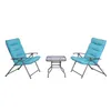 JUEGO DE PATIO SAO PAULO PLEGABLE 3P AQUA en Celeste - Muebles para el exterior, Uruguay | Alfa Ventas, vista 1 de 6