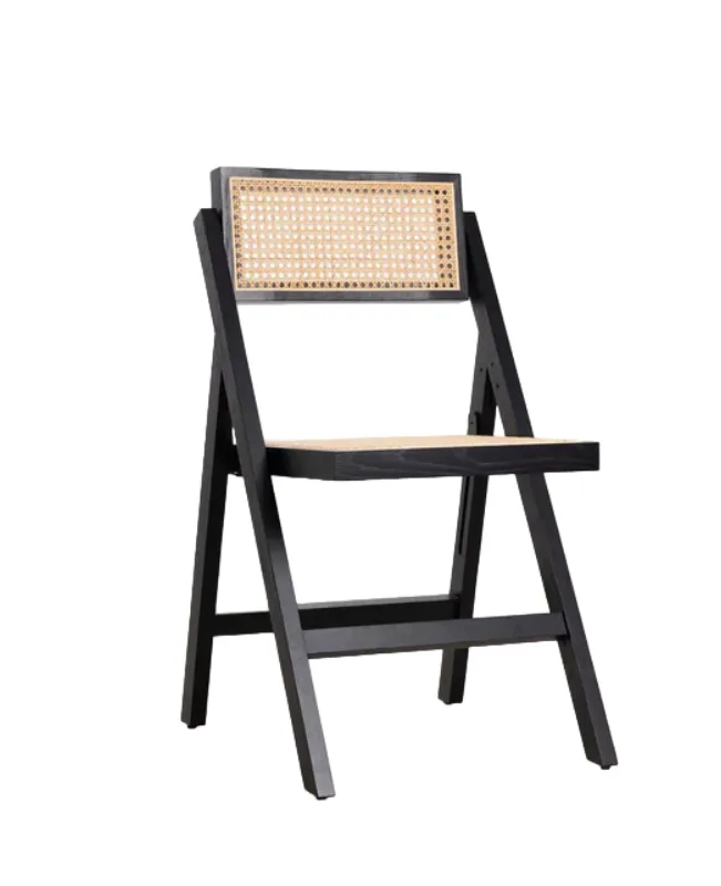 Silla Plegable Motala Madera de Fresno/Rattan Natural - Negra en Madera natural - Sillas, Uruguay | Berna home