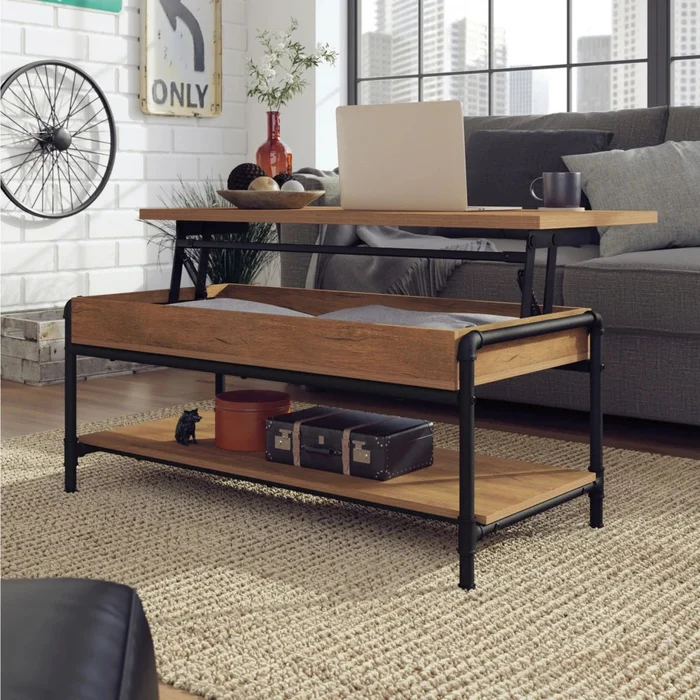 Mesa Ratona Articulada - Sauder - Linea Iron City en Madera natural - Mesas de living, Uruguay | Ecowood, vista 2
