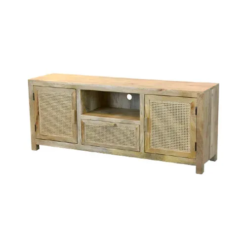 R33B Rack 160x40x65 en Madera natural - Muebles para TV, Uruguay | Victoriana
