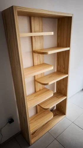 Biblioteca Casia Estantes Curvos en Madera natural - Bibliotecas, Uruguay | Decoquadra, vista 4