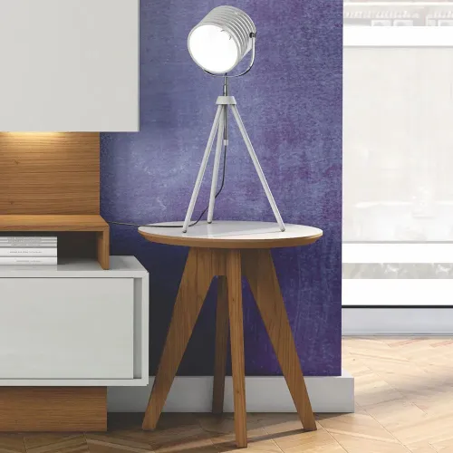 Mesa Esquinera Redonda Lola Baja 50cm 100% Mdf en Madera natural - Mesas de living, Uruguay | Balton