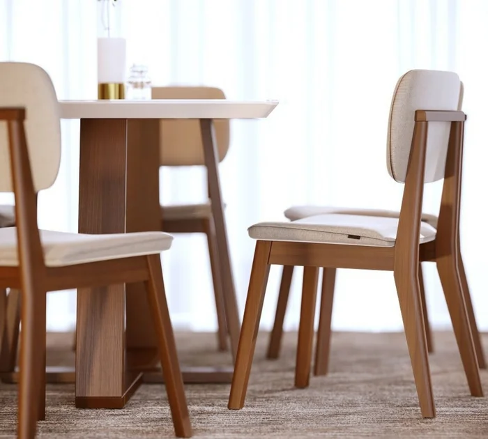 Silla de Comedor Classic - Línea Manhattan - Lino/Natural en Beige - Sillas, Uruguay | Rústico Hogar, vista 4