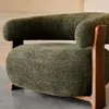Butaca Granite de chenilla - verde y patas de madera maciza de fresno acabado nogal FSC 100% en Verde - Butacas, banquetas y puffs, Uruguay | Kavehome, vista 3 de 10