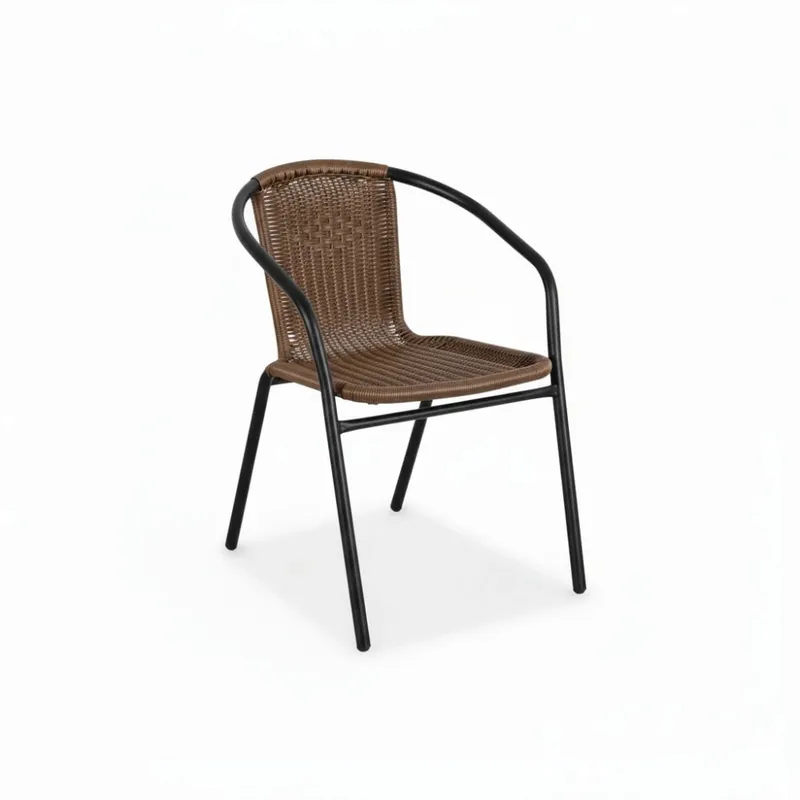 Silla Símil ratán y acero clásica - Marrón - Sillas, Uruguay | Ecowood