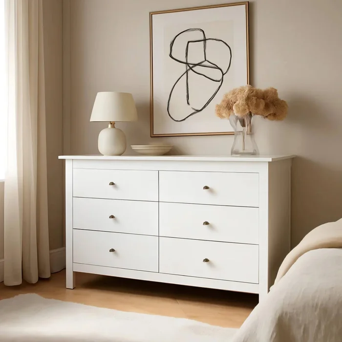 Cómoda 6 cajones Linea Berna - Blanco en Blanco - Cómodas, Uruguay | Nario Hogar, vista 2