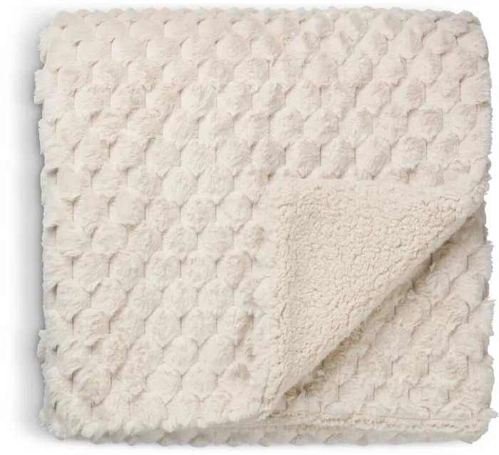 Manta throw HVIDBLOMME 150x200 pelo beige en Beige - Textiles, Uruguay | JYSK