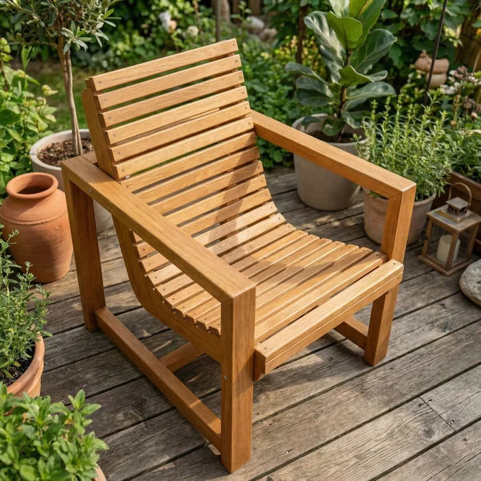 Sillón curvo 1 cuerpo exterior — Serra Amoblamientos en Madera natural - Muebles para el exterior, Uruguay | Serra Amoblamientos, vista 2