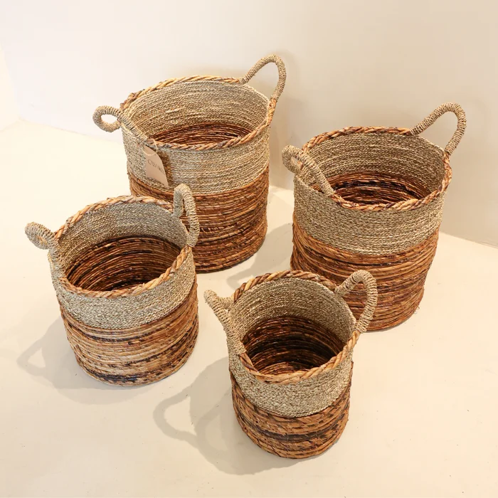 Set de Canastos Buru x4 Fibra de Banana | Casakos en Madera natural - Butacas, banquetas y puffs, Uruguay | Casakos, vista 4