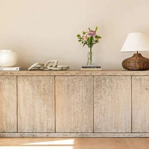 APARADOR BALZAC - PINO MACIZO RECICLADO GRIS - 2.53 MTS en Madera natural - Bibliotecas, Uruguay | La Iberica