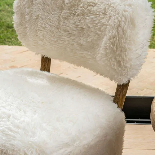 BUTACA HELENA - PELO LARGO en Blanco - Butacas, banquetas y puffs, Uruguay | La Iberica