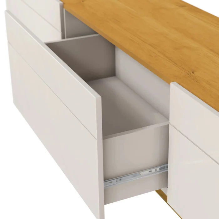 Rack para TV 1.8 - Línea Nevada - Natural/Blanco en Multicolor - Muebles para TV, Uruguay | Ecowood, vista 2