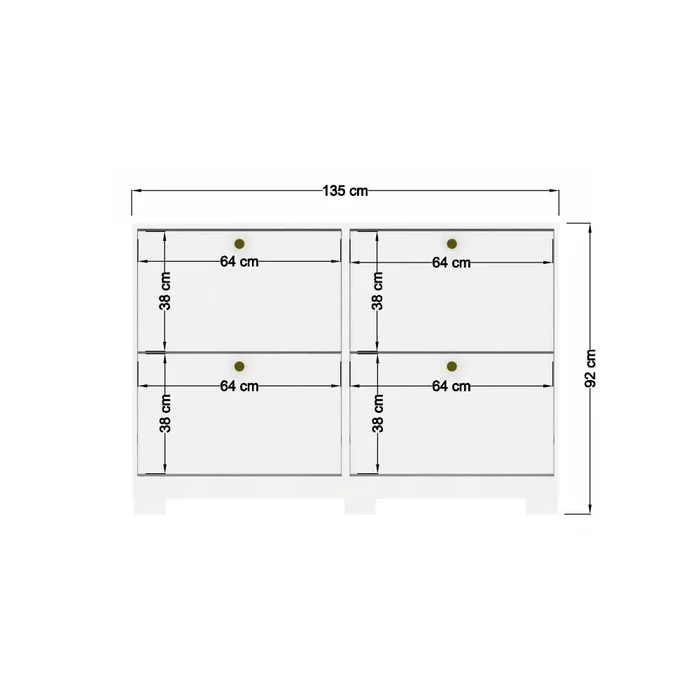 Comoda Zapatera Dormitorio 4 Puertas Con Patas en Blanco - Cómodas, Uruguay | Soy Hogar, vista 4