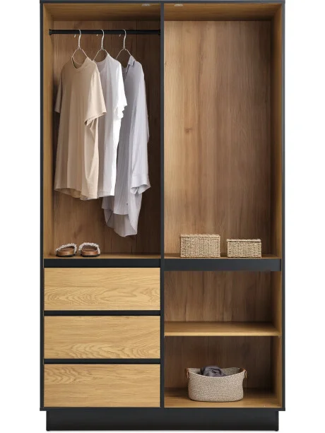 Armario ODENSE 120x210 combi roble en Madera natural - Roperos y placares, Uruguay | JYSK, vista 3