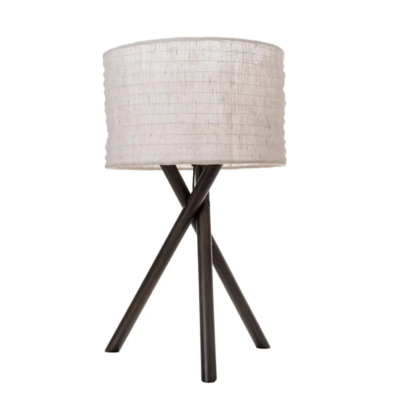 Lampara De Mesa Madera Negro Wz51 en Negro - Lámparas de mesa, Uruguay | Divino
