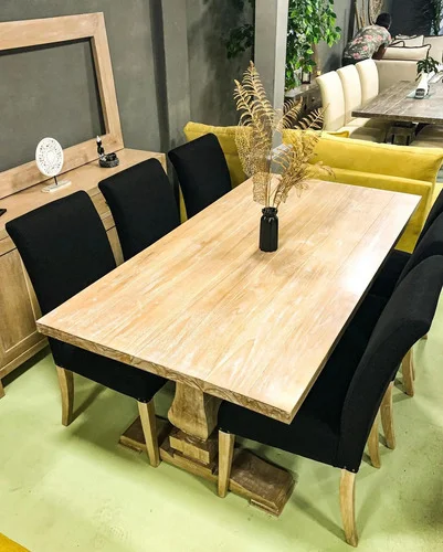 Juego Comedor Madera Ozark Doble Pie Central 6 Sillas Vestir A Eleccion en A Eleccion - Mesas de comedor, Uruguay | Ozark Home, vista 3