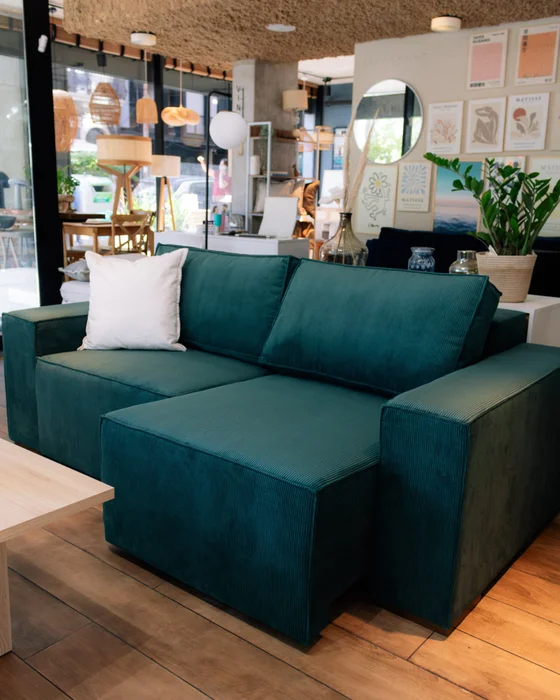 Sofá Retráctil España 3 Cuerpos (210cm) EASY CLEAN – Verde en Verde - Sillones y sofás, Uruguay | Berna Home, vista 4